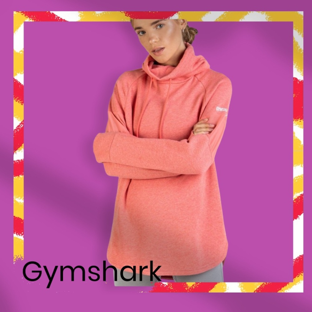 Gymshark Slouch Hoodie Peach Coral Marl